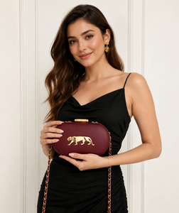 Burgundy Evening <b>Clutch</b> Bag Chain Strap Magnetic Closure Acrylic Party Purse for <b>Wedding</b> Banquet - Product Image 1