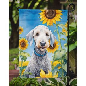 Drapeau de jardin multicolore Bedlington Terrier et Tournesols Bannière de cour décorative pour patio Oeuvre d'art pour boîtes aux lettres de parterres de fleurs - Product Image 3