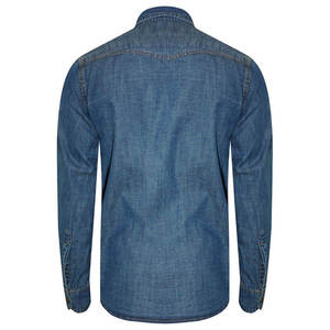 Chemise en jean pour homme de haute qualité, coupe slim décontractée, style streetwear, 100 % coton, personnalisable, prix de gros fabricant, haut en jean - Product Image 3