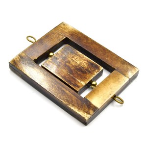 Colgante artesanal de hueso de buey natural: Cuentas rectangulares centrales |   Componentes para la Fabricación de Joyería |   Blanco, marrón claro y oscuro - Product Image 3