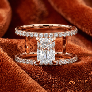แหวนวงเปิดประดับมอยส์ซาไนต์สำหรับผู้หญิง สีโรสโกลด์ เหมาะสำหรับงานหมั้น งานแต่งงาน งานครบรอบ หรือสวมใส่ในชีวิตประจำวัน สไตล์หรูหรา - Product Image 1