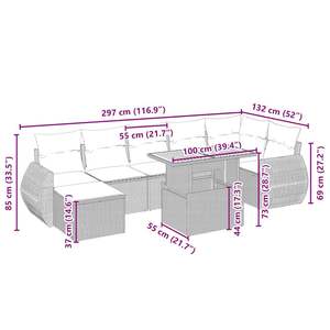 Conjunto de Sofás de Jardín Color Beige - Product Image 4