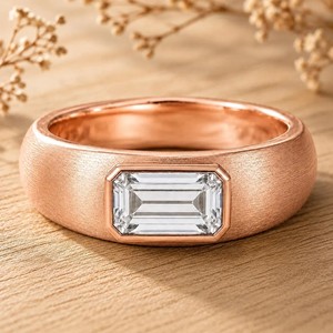 Bague Chevalière Unisexe en Gros, Bague de Mariage et de Fiançailles Sertie de Pierres, Certifiée IGI Couleur DEF Pureté VVS-VVS Or Massif 10K 14K 18K - Product Image 5