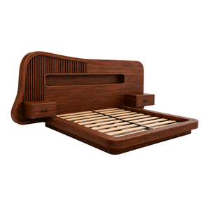Luxury Solid Wood <b>Platform</b> <b>Bed</b> Modern Villa Hotel Bedroom Furniture King Size <b>Bed</b> <b>Frame</b> - Product Image 3