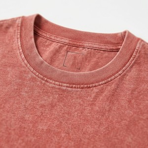 เสื้อยืดผู้ชายสีชมพูคอรัล ผ้าคอตตอนพรีเมียม ทรงหลวม สวมใส่สบาย เหมาะกับฤดูร้อน สไตล์วินเทจ สตรีทแวร์ รับสกรีนโลโก้ ขายส่ง - Product Image 6