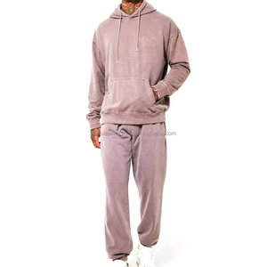 Chándal lavado con ácido personalizado de alta calidad, chándal Unisex, ropa de entrenamiento transpirable, ropa para correr, OEM, invierno, Sol desvanecido - Product Image 3