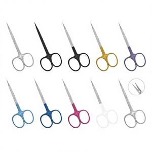 Coupe-cuticules professionnel droitier à lame incurvée en acier inoxydable affûté pour manucure russe, ciseaux à ongles durables - Product Image 1
