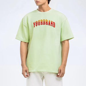 Camiseta de Hombre 100% Algodón, Tejida, Oversize, con Hombros Caídos y Cuello Redondo, Personalizable con Impresión por Transferencia Térmica Frontal, Venta al por Mayor - Product Image 1