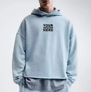 Sweat à capuche épais d'hiver de haute qualité 100% coton, pull personnalisé avec logo brodé, impression DTG, coupe oversize, polaire vierge unisexe pour homme - Product Image 2