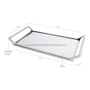 Premium Quality Kitchenware Serving Tray Simple Design Customized Shape Size Metal Glass Dessert <b>Chocolate</b> Tray - Product Image 3