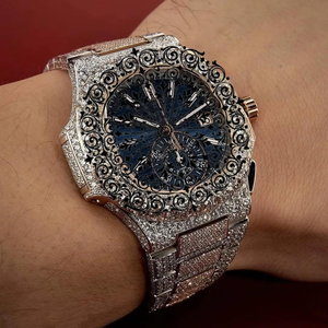 Luxury Diamond Watch White Gold/Yellow Gold Case 46mm Analog Quartz Movement Sapphire Crystal Chronograph Diver Limited Edition - Product Image 1