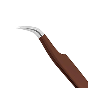 Pince à épiler professionnelle de précision en acier inoxydable à pointe incurvée dentelée pour extensions de cils, couleur personnalisée, classique, pour salon de beauté - Product Image 3
