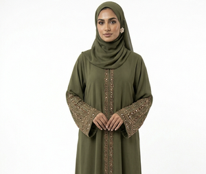 2026 Dubai Flawless Abaya Handmade Floor Length Long Sleeve Soft Breathable Fabric Loose Fit Casual Party Wear - Product Image 6