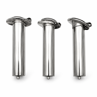 Nouveau support de canne à pêche rotatif en acier inoxydable 316, pince de fixation marine 1-5/8 pouces pour bateau