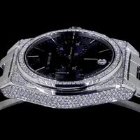 Reloj Mecánico de Lujo para Hombre, Marca de Prestigio, Caja de Acero Inoxidable de 40 mm, Esfera de Cristal, Movimiento Analógico ETA, Bisel con Diamantes Cultivados en Laboratorio, 100 Bares