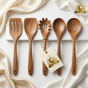 ชุดอุปกรณ์ครัวไม้สักครบชุด ช้อนตักอาหารแบบไม่ติดกระทะ ตะหลิว ที่ตักเส้นพาสต้า ที่ตักอาหาร ทัพพี อุปกรณ์ครัวรักษ์โลก - Product Image 3