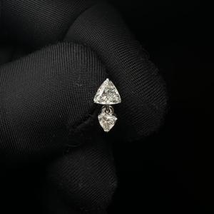 Modern Inverted Pyramid Diamond Dangle <b>Earring</b> In 14K Gold For <b>Tragus</b> And Helix <b>Piercing</b> - Product Image 5