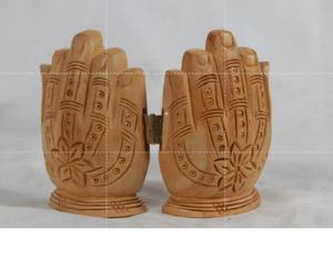Statue Artisanale en Bois des Mains de Namaskaar pour la Décoration de Temple Domestique et Cadeau Spirituel - Product Image 2