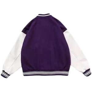 Vente en gros de haute qualité Patchwork Letterman Varsity Jackets Baseball Jacket Men Manteau en cuir de laine pour hommes - Product Image 2