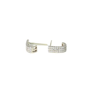 Pendientes de tuerca Heggie de diamantes de varias filas, plata de ley 925, oro macizo de 10K 14K, diamantes redondos cultivados en laboratorio, joyería fina. - Product Image 5
