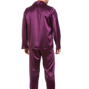 Pijama de seda helada para hombre 2026, de moda, con solapa, manga larga y pantalón largo, conjunto de dos piezas, traje de noche de satén para otoño, talla grande, ropa de dormir para hombre - Product Image 6