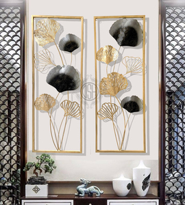 Juego de 2 Piezas de Arte Mural de Metal Dorado, Decoración de Pared de Hierro para Sala de Estar, Dormitorio, Pasillo e Interior del Hogar - Product Image 5
