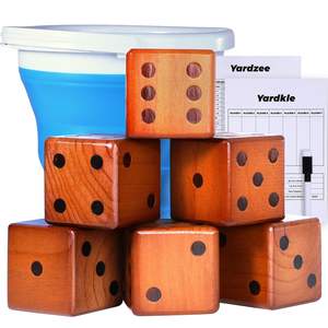 Dados gigantes personalizados Yardzee Farkle con cubo de madera |   Acabado Premium |   Fabricación a Granel OEM |   Precio Directo de Fábrica - Product Image 1