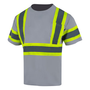 Men's Hi Visibility <b>Waterproof</b> <b>Work</b> Shirt with Reflective Stripes and Chest Pocket Polyester Material Safety Workwear - Product Image 3