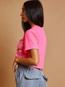 Camiseta Corta Personalizada para Mujer, Informal, de Poliéster/Algodón, con Estampado Gráfico, Manga Corta, Venta al Por Mayor - Product Image 2