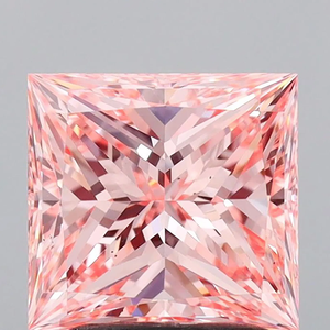 Fancy <b>Pink</b> Princess Cut Lab grown diamond Loose Stone Square Shape for Jewelry Making - Product Image 2