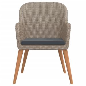 3 pezzi Set da pranzo Patio marrone con cuscini per mobili da esterno - Product Image 4