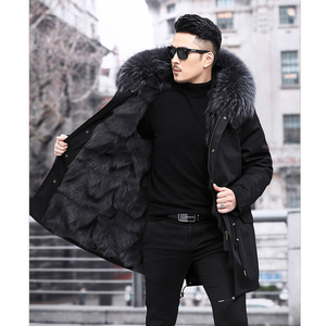 Manteau d'hiver mi-long pour femme Parker avec doublure en fausse fourrure de vison et fourrure - Product Image 2