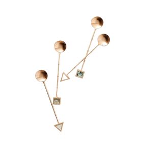 Wholesale Luxury Rose <b>Gold</b> Long Handle Coffee Spoon Creative Geometric Shell Flatware Spoon Dessert <b>Teaspoon</b> Tableware - Product Image 1