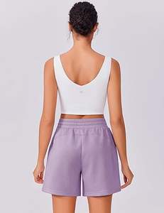 Pantalones Cortos Deportivos Personalizados con Logotipo para Mujer, Pantalones Cortos de Gimnasio con Cordón, Pantalones Cortos Deportivos de Algodón y Felpa para Mujer, Pantalones Cortos Casuales de Alta Calidad para Mujer - Product Image 5