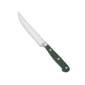 Couteaux à steak professionnels avec une lame en acier inoxydable lisse et un manche ergonomique noir pour trancher le bœuf et servir les steaks - Product Image 3