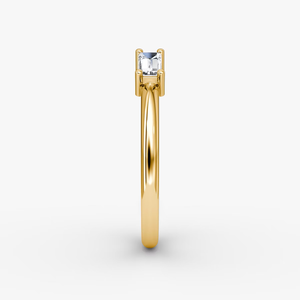 Lab Grown Diamond Women's East West Cuff <b>Ring</b> 14K Yellow Gold Emerald Cut <b>Open</b> Minimalist Stackable Engagement Anniversary <b>Ring</b> - Product Image 2