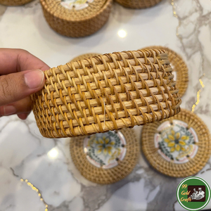 Plateau à tasses en rotin tressé fait main, en fibre de rotin, pour la placement des tasses, décoration de table, artisanat domestique, provenant du Vietnam, vente au détail - Product Image 6