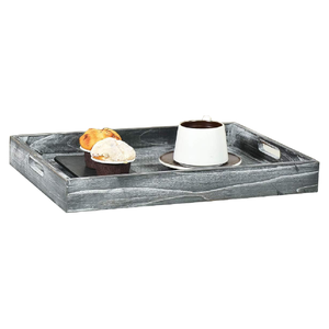 Bandeja para servir de forma rectangular de madera de pino artesanal con asas para uso multiusos para servir alimentos a precios de fábrica al por mayor - Product Image 3