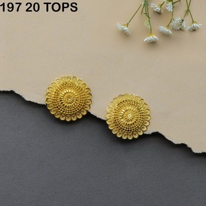 ต่างหูชุบทองสำหรับผู้หญิงดีไซน์ดอกไม้แฟชั่นไม่เหมือนใคร - Product Image 5