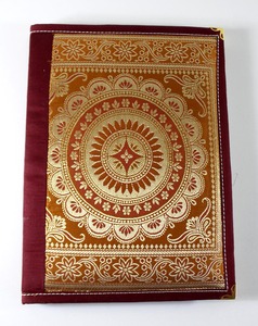 Notebook Journal Cover With Class Of Richly Decorative Shuttle Woven Fabric Made In Coloured <b>Silks</b> With Gold And Silver Threads - Product Image 1