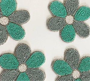 Modern Decorative Embroidery Seed <b>Beaded</b> <b>Coaster</b> Set Luxury Home Accent Table Protection Mats For Hotels Restaurants And Cafes - Product Image 1