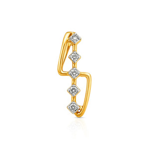 Collier pendentif asymétrique en diamant à cinq stations - Product Image 1