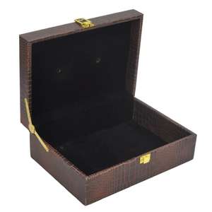 Crocodile Leather Box Handmade Luxury Gift Boxes & <b>Bins</b> Eco Friendly Lightweight Luxury Storage Box Gold Horse Bit Style Latest - Product Image 3