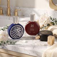 Bouteille de parfum personnalisable 50 ml 100 ml bouteille ronde à bouchon doré bouteille de parfum vide en verre avec emballage en boîte
