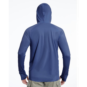 Nouvelle Arrivée 2026 – Chemise de Pêche OEM Noire à Manches Longues et Capuche pour Homme, Protection Solaire UPF 50, Anti-UV, Pull Uni avec Masque Facial - Product Image 6