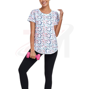 Camiseta de Manga Corta con Cuello Redondo y Estampado Geométrico para Mujer, Ajuste Holgado, Tejido Transpirable, Ropa Casual para Todas las Temporadas - Product Image 5