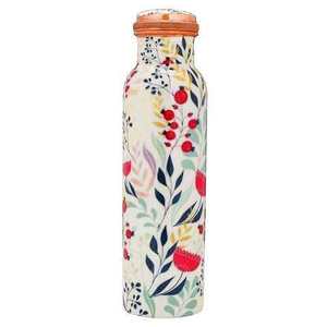 Pastel Marble <b>Copper</b> Water <b>Bottle</b> Abstract Swirl Art Reusable Metal <b>Drink</b> Flask Modern Hydration Travel Gift Design - Product Image 4