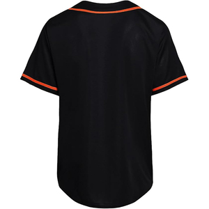Sleek Black Breathable Performance Baseball Jersey Short Sleeve Blank Sportswear <b>Tops</b> for Unisex Adult Bold <b>Red</b> Pinstripe Trims - Product Image 2