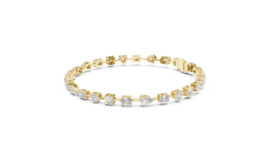 Pulsera Clásica de Oro Amarillo de 14K con Perlas de Imitación para Mujer, Regalo de Compromiso o Aniversario - Product Image 4