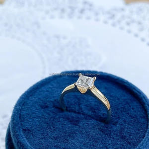 Women's 14k Gold Ring Luxury Princess <b>Lab</b> Grown Diamond Engagement/Wedding 18k Material Pearl IGI/GIA <b>Lab</b> Created Jewelry - Product Image 2